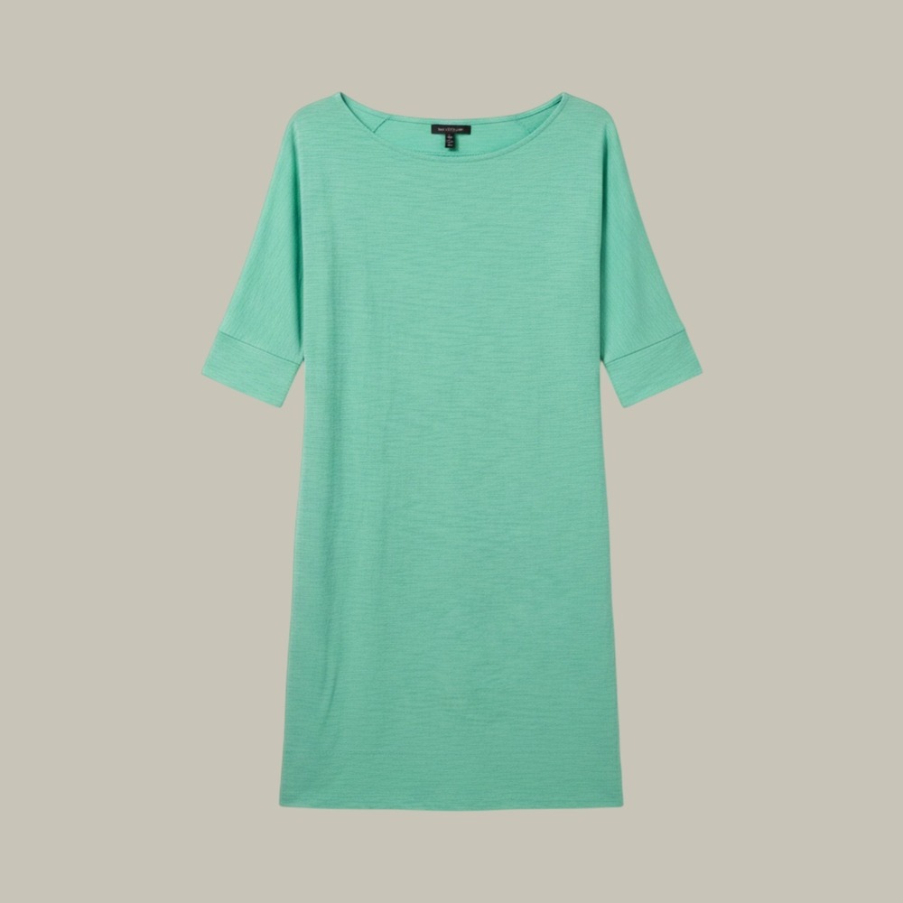 Lilly Pulitzer T-Shirt Dress Womens XS Green Pima Cotton 3/4 Sleeve Slub Knit